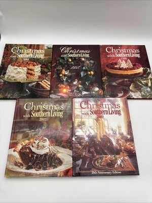 Lot of 5 Christmas with Southern Living 1993-2003. Cookbook Vintage HC - Image 1 of 4