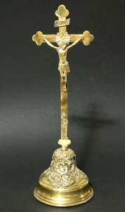 Vecchio IN Ottone Crocifisso Altare Gesù Croce Attraversare di Cristo 32,5cm - Picture 1 of 14