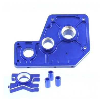 Alu Motor Getriebeplatte  Amewi Pitbull X u. Pitbull Evolution blau Komplettset - Bild 1 von 3