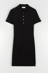 Lacoste Piqué Slim Fit Polo Tennis Golf Dress Size 38 Black Retail $175 - Picture 1 of 14