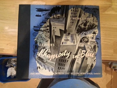 GERSHWIN Rhapsody In Blue Sanroma Fiedler Boston Pops Victor M-358 2x78 12" - Image 1 of 4