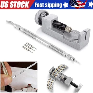 Metal Adjustable Watch Band Strap Bracelet Link Pin Remover Repair Tool Kit US - Picture 1 of 14