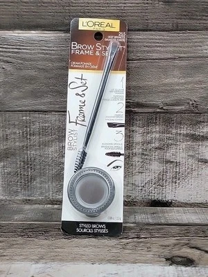 L'Oréal Paris ~ Brow Stylist Frame & Set Cream Pomade ~ 215 Deep Brunette - Image 1 of 3