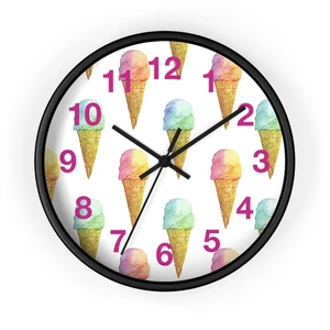 Ice Cream Cone Wall Clock, Fun Kitchen Decor, Sweet Treat Timepiece, [...] - Picture 1 of 19