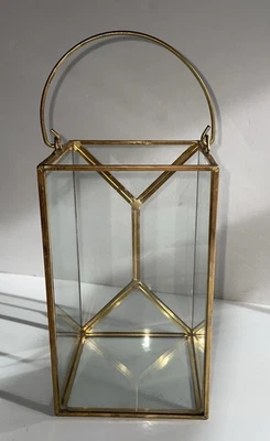 Geometric Hanging Glass Terrarium Candle Holder 6x3.5” - Image 1 of 4