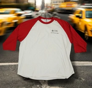 Vintage 2006 UBS GIG SUMMER INTERNSHIP XL 3/4 SLEEVE WALL STREET FINANCE T-SHIRT - Picture 1 of 11