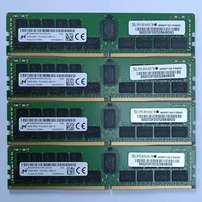 128GB (4 x 32GB) Micron MTA36ASF4G72PZ-2G9J3 2Rx4 2933Y DDR4 ECC Server Memory - Image 1 of 2