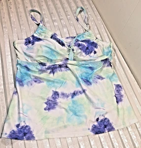 Nuevo Traje de Baño Tankini Tankini Camiseta sin Mangas Meet Curve Talla XL Colores Suaves Con Corbata - Imagen 1 de 3