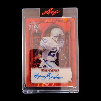 2025 Hoja Metal Halloween Blood Lava Prismatic/13 Barry Sanders Autógrafo Foto 1 de 2