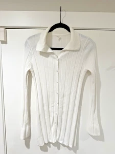 Anthropologie Daily Practice Shirt Womens Medium Button Up Preppy Tenniscore - Picture 1 of 7