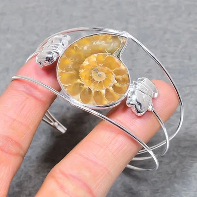 Ammonite Gemstone Handmade Fashion Ethnic Jewelry Adjustable Bangle SR 284 - Image 1 of 4