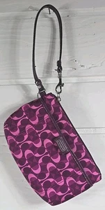 Coach Damen Geldbörse Rosa Lila Signatur Print Kalbsleder Clutch - Bild 1 von 15