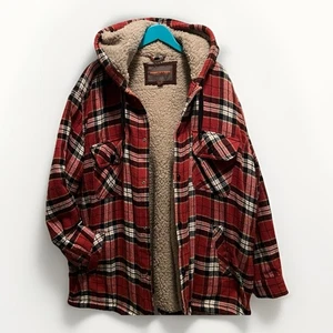 Northwest Territory Red Plaid  Sherpa Lined Jacket Mens size 2X - Picture 1 of 17