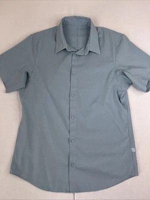 Camisa fácil de airear Lululemon para hombre talla pequeña con botones Ventlight azul claro Foto 1 de 4