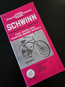 Vintage 1979 SCHWINN  Middleweight Cruiser  Bicycle Owners Operating Manual - Picture 1 of 3