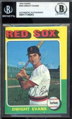 Dwight Evans Beckett BAS Vintage Signed 1975 Topps Autograph - Image 1 of 2