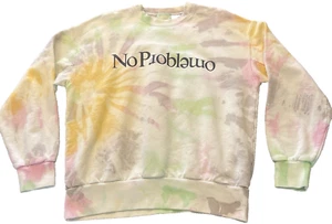 Aries No Problemo Sweatshirt Unisex Crew Large Tie Dye Designer Made in Italy - Picture 1 of 15