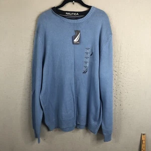 Nautica Sweater Women  XXL 2XL Blue Varsity Classic Pullover Preppy Tennis NEW - Picture 1 of 19