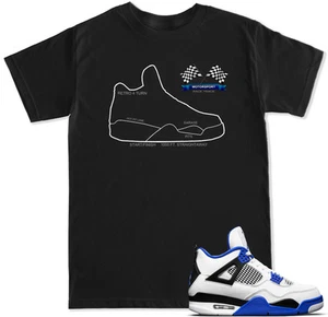 MOTORSPORT RACE TRACK T Shirt to match with Air Js Retro 4 MOTORSPORT Shoes - Picture 1 of 7