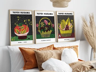 Yayoi Kusama Set of 3 Abstract Pattern Art Prints, Modern Gallery Wall Posters - Image 1 of 4