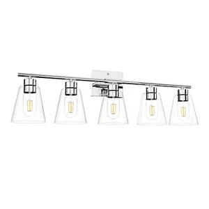 Bathroom Vanity Light Fixtures Chrome 5light Bathroom Light Fixtures Over Mirror - Picture 1 of 7