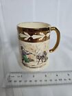 Stoke On trent Ceramic Mug Hand Painted Made In England Grays Pottery Gold Edge