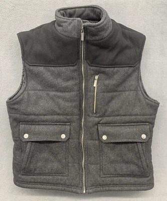 Kenneth Cole Reaction Vest Jacket Men XL Charcoal Gray Black Wool Blend Full Zip - Image 1 of 4