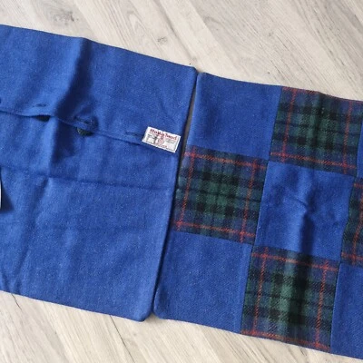 Pair of Harris Tweed Blue, Green & Red Cushion covers NEW with tags. Scotland - Image 1 of 4