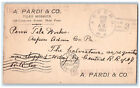 1907 A Pardi & Co. Tiles Mosaics New York City NY Aspers PA Postal Card