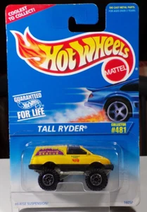 1995 Hot Wheels #481 - Tall Ryder Yellow MOSC - Picture 1 of 3