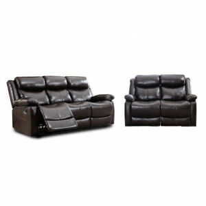 PU Leather Reclining Sofa Set Couch Furniture Lounge Chair for Home or Office 