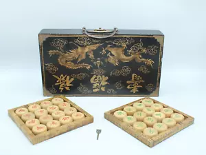 ⭐️ajedrez chino Xiangqi antiguo en maleta de madera piedras de madera juego de mesa⭐️ - Imagen 1 de 21