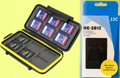 JJC WATERPROOF WATER-RESISTANT CASE HOLDER STORAGE for 12 SD MEMORY CARDS - Image 1 of 4