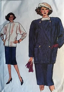 VINTAGE 1985 CLASSIC VOGUE 9379 LOOSE JACKET + SEWING PATTERN SIZES 12-16/CUT 16 - Picture 1 of 2