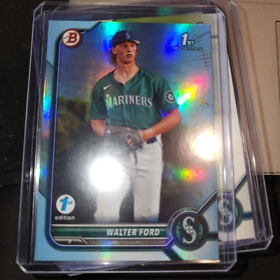 2022 1ST ED/1ST BOWMAN DRAFT SKY BLUE FOIL BD-187 WALTER FORD RC -SEATTLE - Image 1 of 3