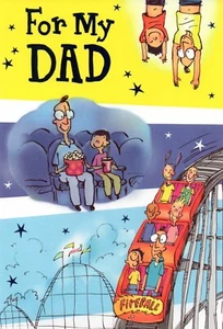 Cute FATHER'S DAY Card FOR DAD, Couch Coaster Slide Hockey by Hallmark +Envelope - Picture 1 of 5