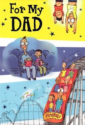 Cute FATHER'S DAY Card FOR DAD, Couch Coaster Slide Hockey by Hallmark +Envelope - Image 1 of 4