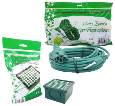 GECASA SRL FOLLETTO VK130 VK131 CAVO ELETTRICO + FILTRO HEPA EPA PER ASPIRAPOLVERE VORWERK