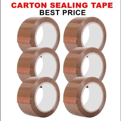 BROWN PARCEL PACKING  PACKAGING TAPE STRONG ROLLS BOX/CARTON SEALING 48MM X 66M - Image 1 of 4