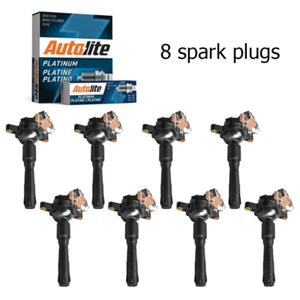 Ignition Coil & Autolite Platinum Spark Plug for BMW 540i M5 4.9L X5 4.4L UF354 - Picture 1 of 6