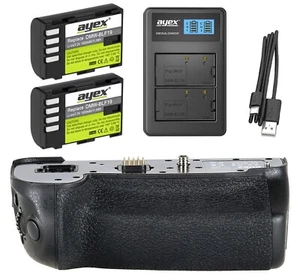 Maniglia batteria ayex per Panasonic G9 + 2x batterie BLF-19 + doppio caricabatterie USB - Foto 1 di 9