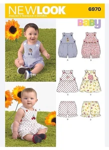 New Look Unisex Baby Romper, Dress, Bloomer Pattern 6970, Uncut, Size NB - L - Picture 1 of 3