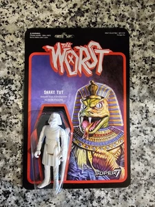 Snake Tut Serpent God IL PEGGIORE 3,75" SUPER 7 ReAction MOC NUOVO BIANCO - Foto 1 di 2