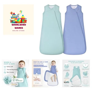 Unisex Rayon Made from Bamboo Baby Sleep Sack TOG 1.0, 2-Way Zipper YKK, Wear... - Picture 1 of 5