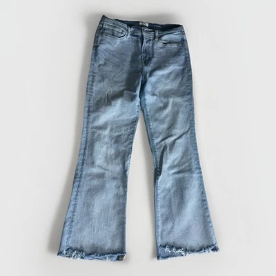 Zara Light Wash Mid Rise Straight Leg Button Fly Blue Jeans Womens Sz 4 - Image 1 of 4