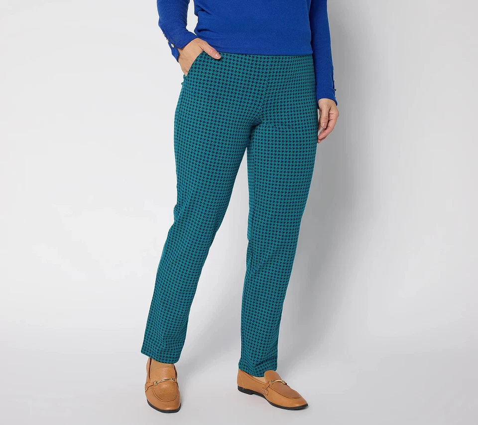 #561 Denim & Co. Pantalones de pierna recta elásticos Tall Duo talla XLT Foto 1 de 1