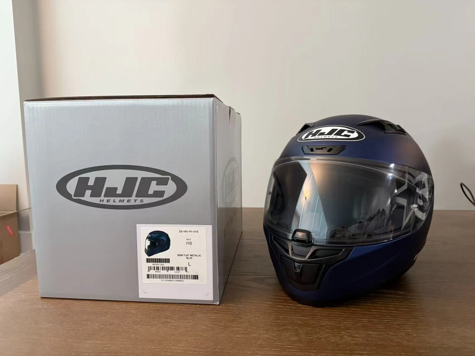 Новый HJC i10 мотоциклетный шлем полу плоский металлический синий большой SNELL DOT - Изображение 1 из 4