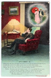 Postal de comedia pareja romántica I Think Of You de 1910 de OFT-TIMES I THINK OF YOU - Imagen 1 de 2
