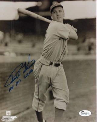 PIRATES Ralph Kiner signed STAT photo w/ HOF 1975 & 369 HRs AUTO JSA COA - Image 1 of 2