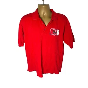 Vintage 90s Y2K Quail Hollow Polo Shirt Nebraska Huskers Embroidered Red L - Bild 1 von 5
